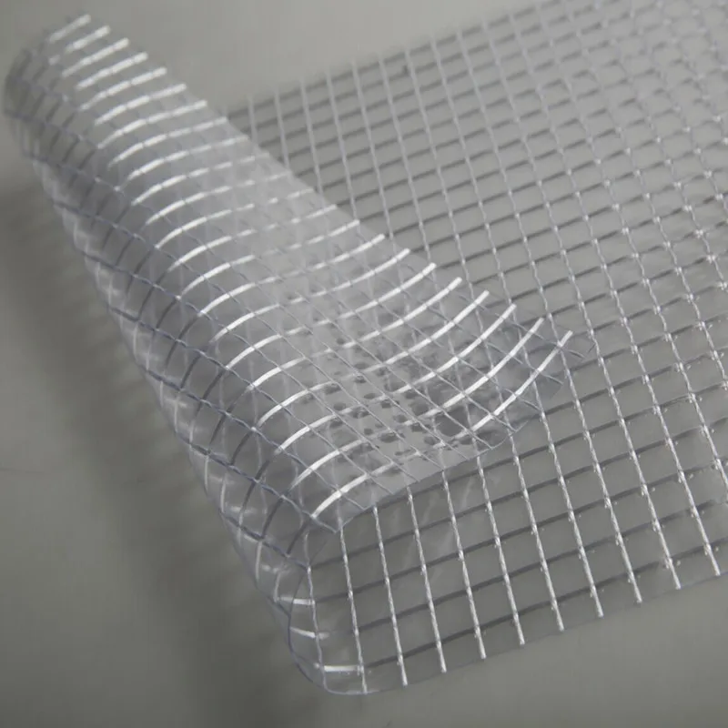China factory price 3*3 PVC Coated Transparent Mesh Tarpaulin for Tent Windows fabric