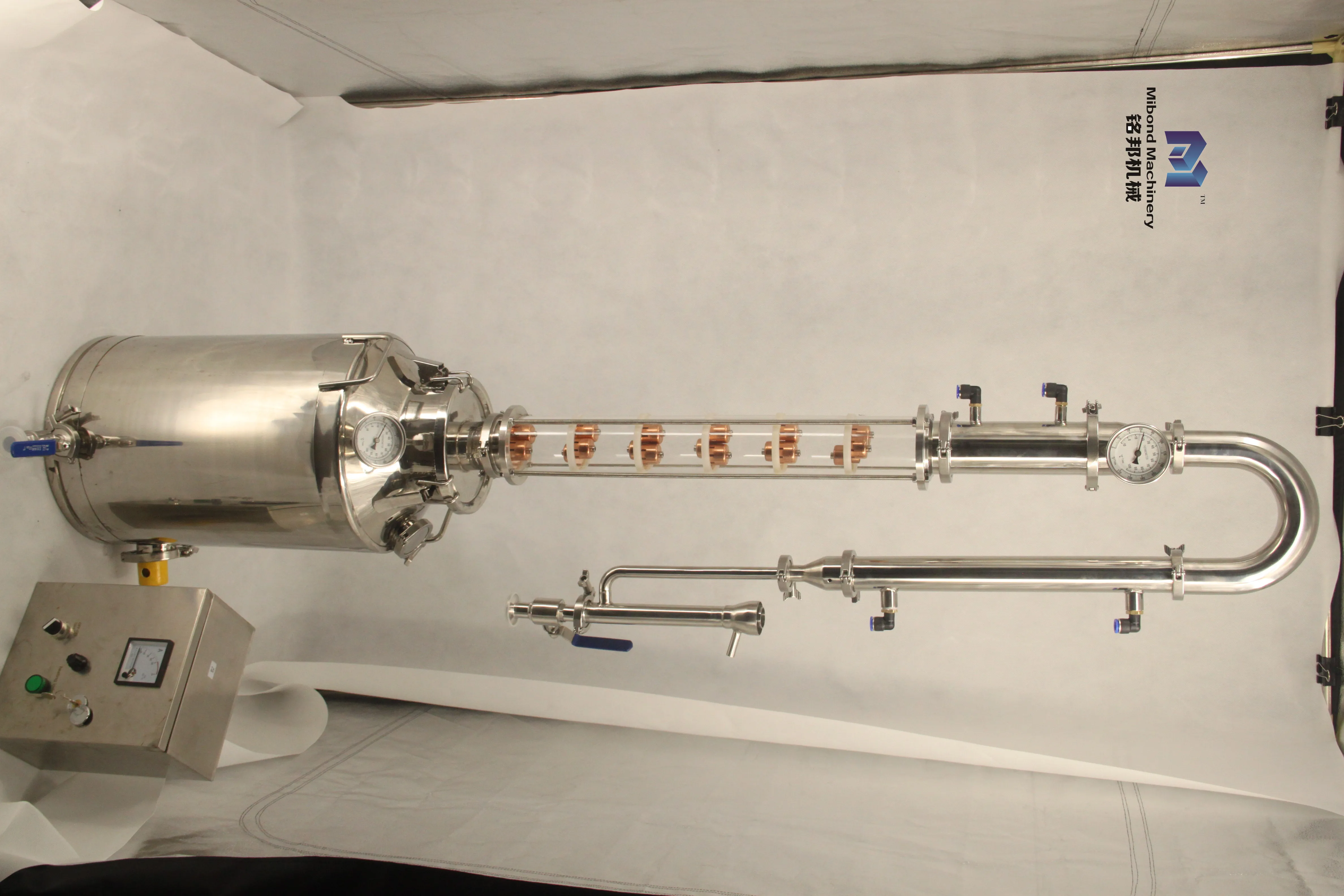 Home Alcohol Glass Flute Distillation Column With Copper Bubble Plate 50liter Buy Glass Flute