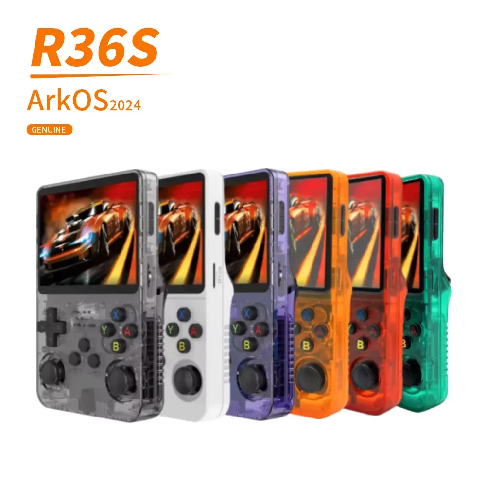 R36S booting into ArkOS interface with SNES game selection menu visible
