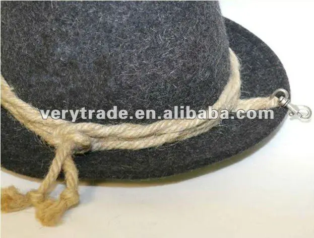 thumbnail image 2 of German Alpine Wool Hat - Charcoal Tyrolean Fedora For Oktoberfest & Bavarian Costumes 2 of 12