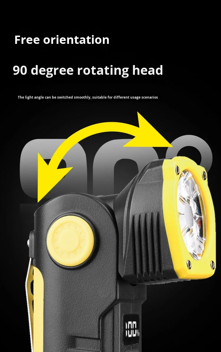 带旋转调节的发光二极管工作灯、COB泛光灯条、磁吸迷你充电手电筒