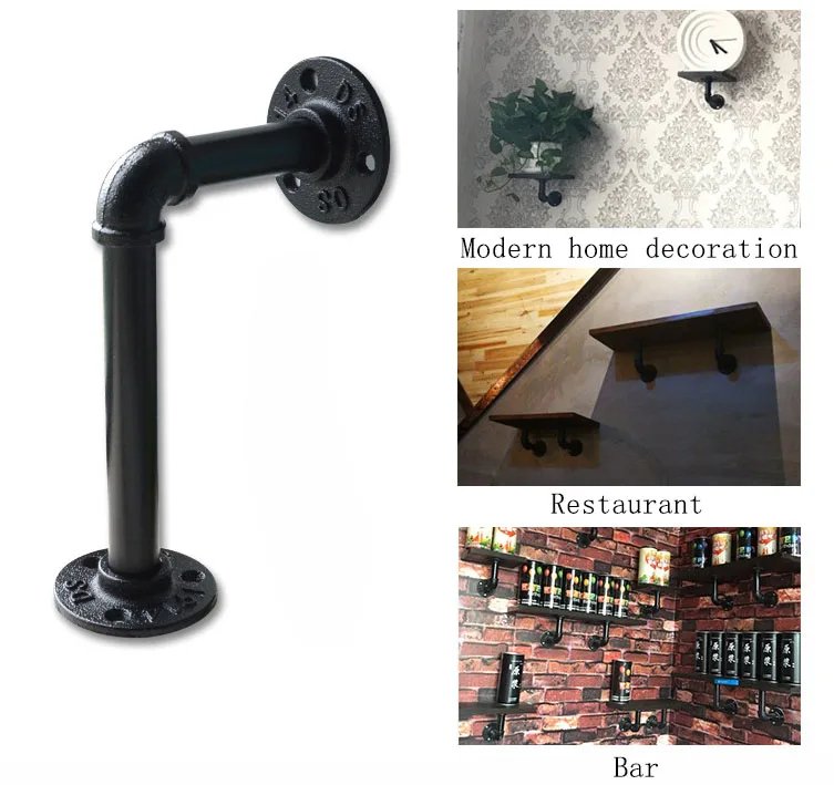 Pipe Shelf Brackets Heavy Duty Support L Decorative Metal Steel