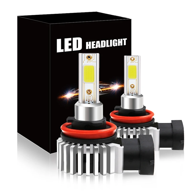 Mini Design D9 Car LED Headlight Bulbs Fog Lights H4 H11 H8 H9 9005 HB3 9006 HB4 H7 880 H3 Waterproof Automotive Lighting System