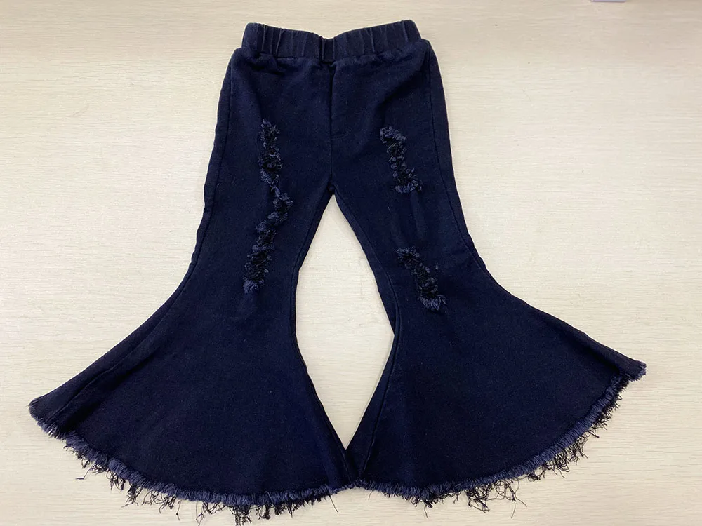 Rts New Design Kids Black Jeans Girls Flared Pants Toddler Bell Bottoms Buy Toddler Bell
