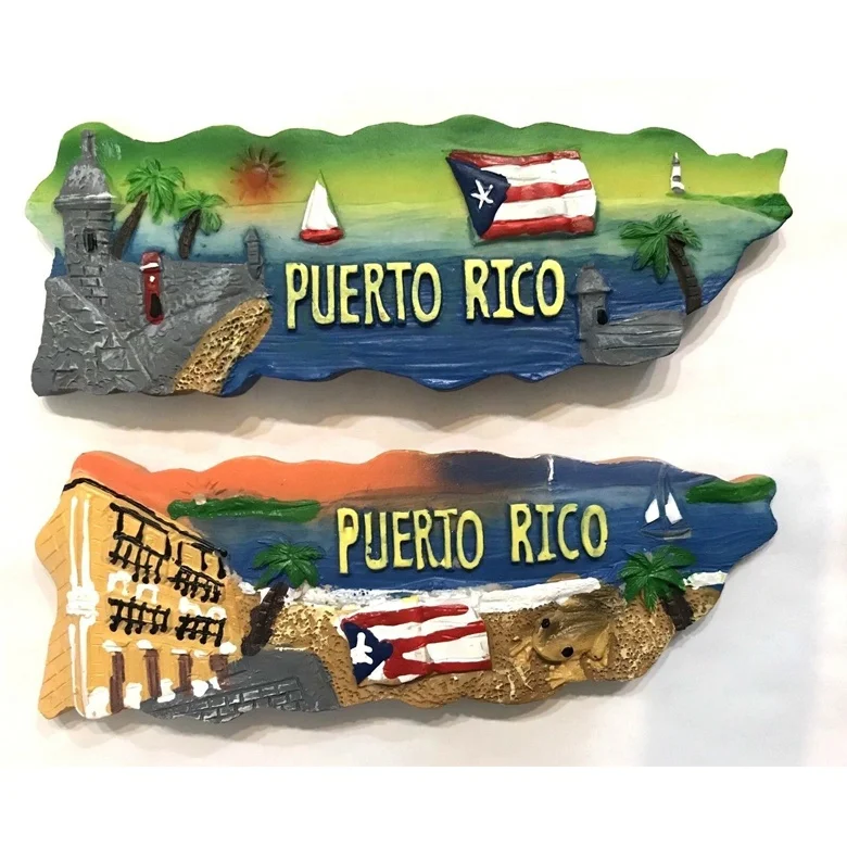 Lot of 6 Puerto Rico Prismatic Flag Garita Magnet Refrigerator Souvenirs Rican 
