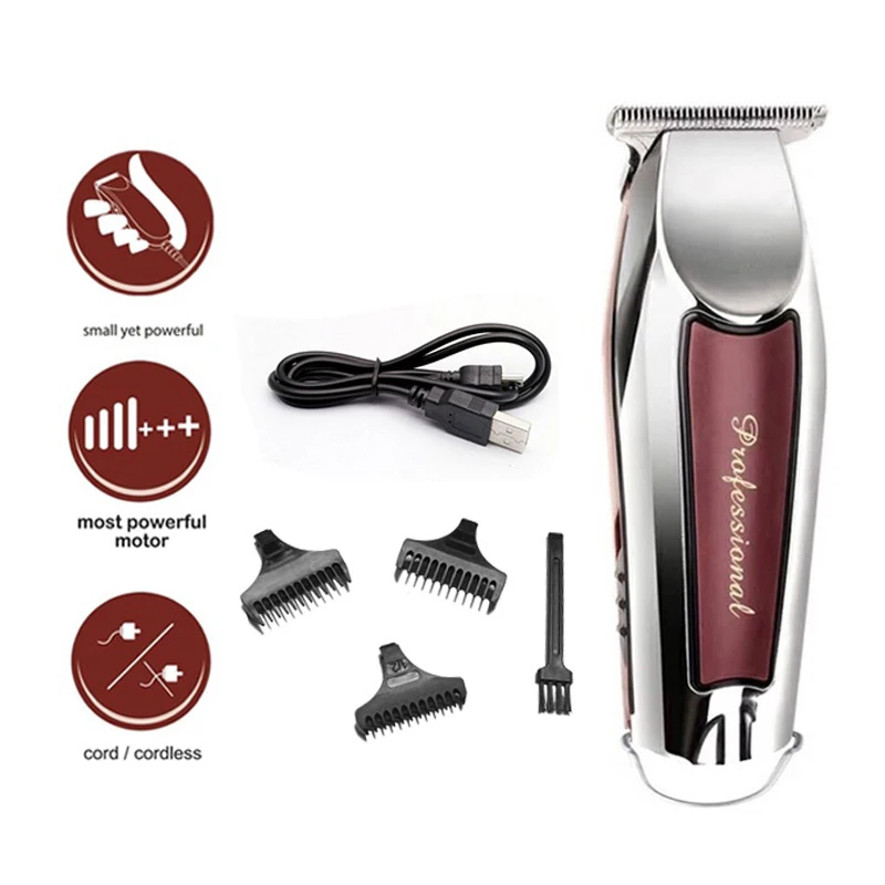 Cordless Professional Electric Hair Clipper Men's Electric Hair Clipper Rechargeable Hairdresser Hair Clipper Haircut