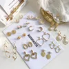 Wholesale Geometric Personality Spiral Bend Earrings Stud for Women
