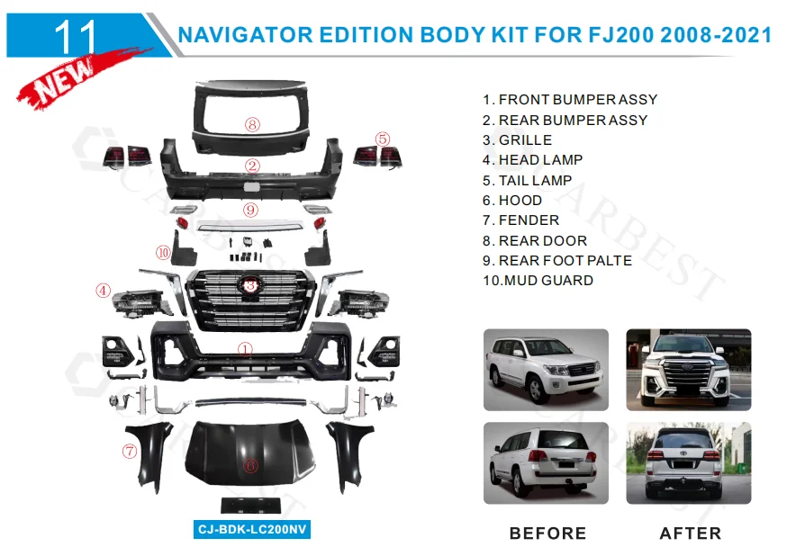 Carbest High Quality Popular Body Kit Lc200 20082021 Navigator Edition