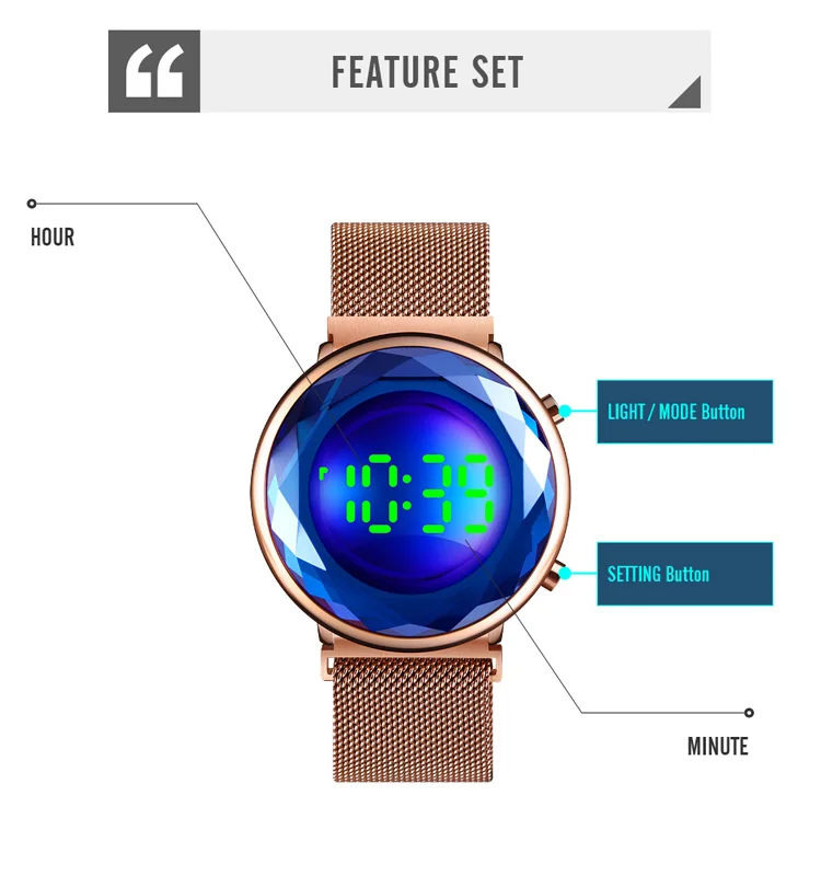 hot sell luxury simple led mens wristwatch original new fashion Mesh Waterproof colorful mesh band in stock wrist watch