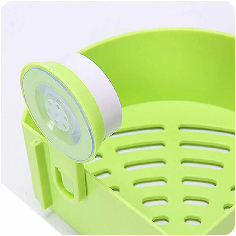 Bathroom Wall Corner Suction Cup Triangle Shower Basket Triangle Sucker ...