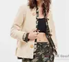 Fashion Camo Trim Fleece Duffle women Jacket