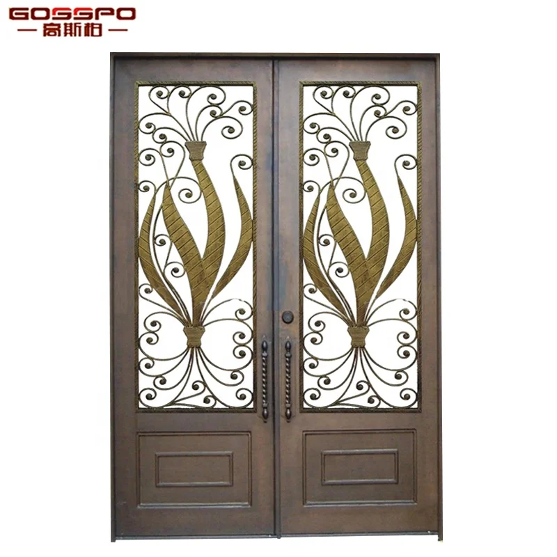 Xs12048 Wrought Embossed Iron Sheet Double Door Front Door Buy