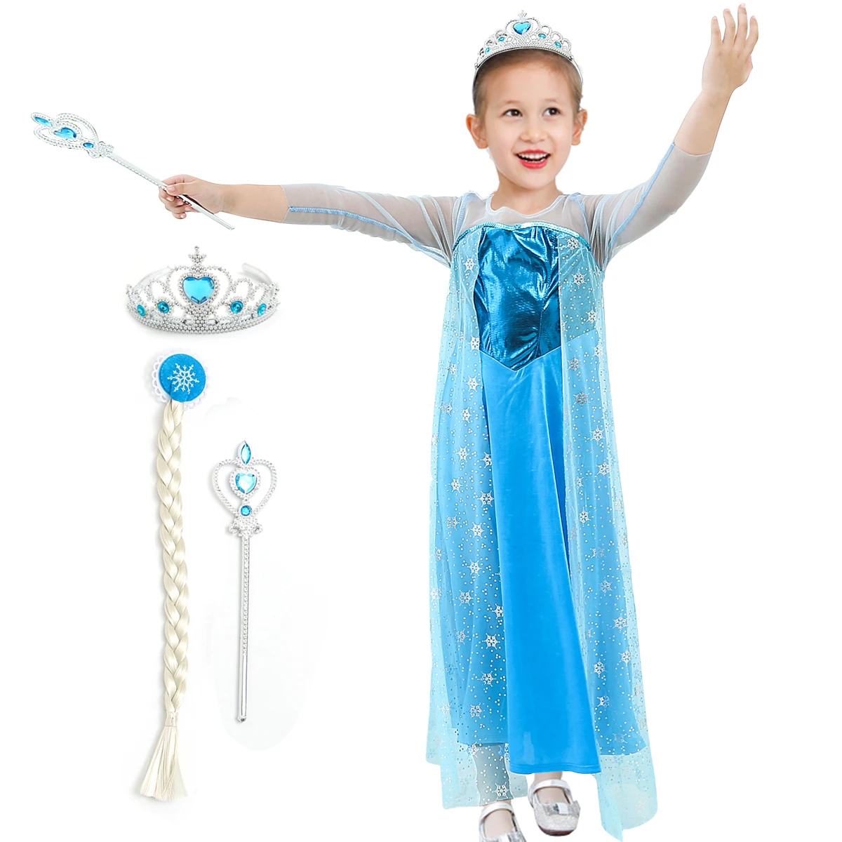 
Manufacturer Elsa Frozen Dress Princess Costumes Birthday Fancy Part Cosplay Anna Belle Tangled Jasmine Dress Up Costume 