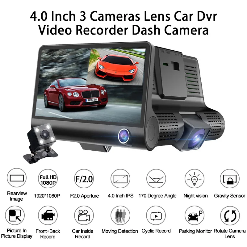 Dash Cam 4 Fhd 1080pkamera Dasbor Mobil Dengan Perekaman Loopdeteksi Gerakan Parkir Mundur 170 Derajat Penglihatan Malam - Buy 4 Tiga Mobil Dvr Fhd Tiga Lensa Perekam Video Camera 170 Wide Angle Dash Cam 4 Fhd 1080pkamera Dasbor Mobil Dengan Perekaman Loopdeteksi Gerakan Parkir Mundur 170 Derajat Penglihatan Malam - Buy 4 Tiga Mobil Dvr Fhd Tiga Lensa Perekam Video Camera 170 Wide Angle