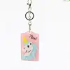custom made acrylic plastic id card holder keychain custom logo place card holder