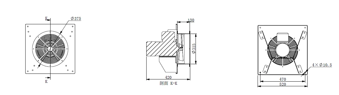 Elplosion Proof Axial Fan, 220-230V, 50HZ, 0.55kw - detail 2