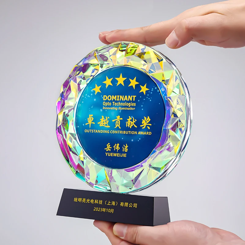 Multi-colored crystal awards Trophy Music and Movie Trophy souvenir for outstanding contribution details