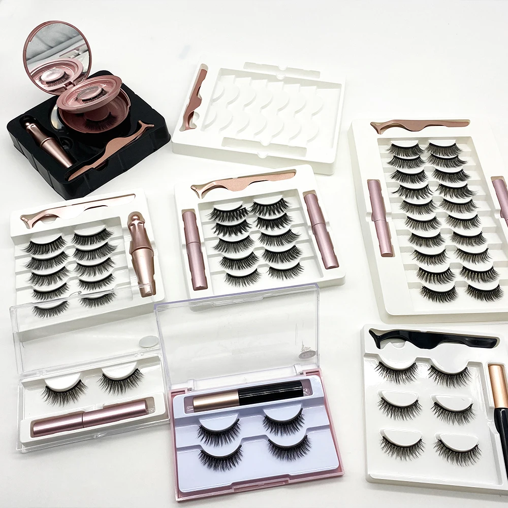 

Free Sample Wholesale Magnetic Eyelashes Custom Lash Box Magnet Lashes with Magnetic Eyeliner Lash Kits