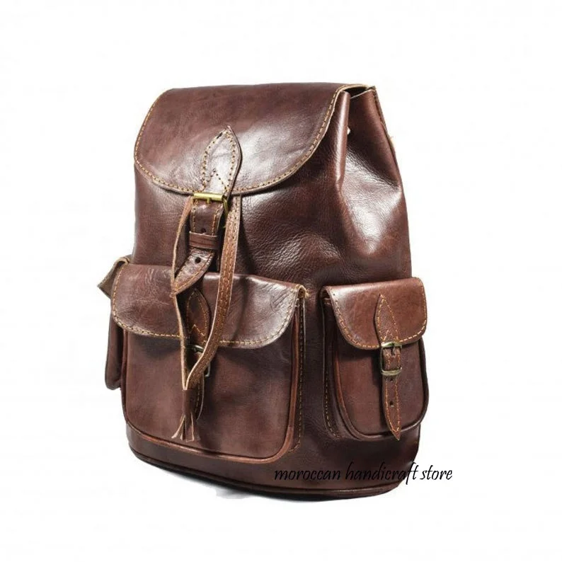 Handmade Genuine Leather Backpack,Everyday Rucksack,Brown Bag - Buy ...