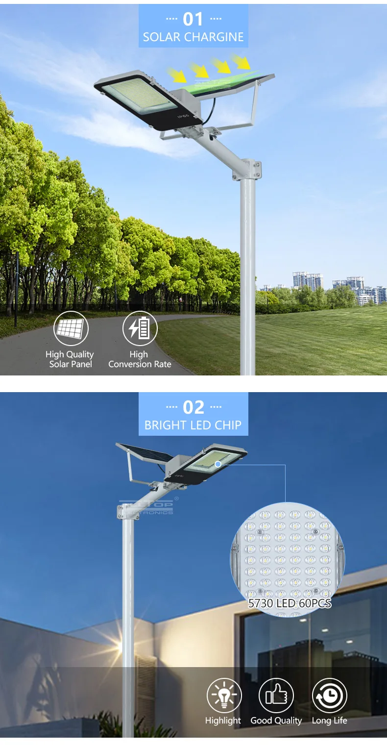 ALLTOP High performance ip65 waterproof remote control 200w integrated LED Solar Street Light