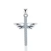 Zircon Stone Personalized angel wing cross 925 sterling silver pendants