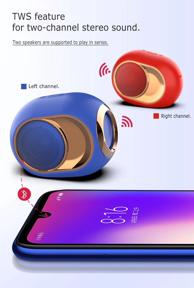Innoliance X6 Sizes Wireless Golden Egg Speakers for Bluetooth - ANKUX.COM