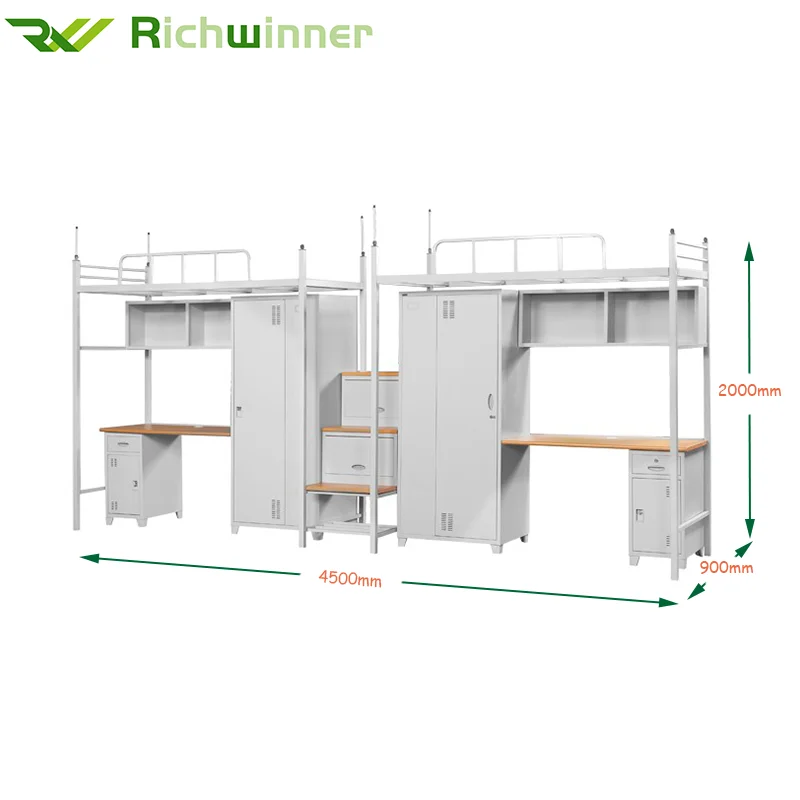 High Quality Top Bunk Bed With Desk Underneath School Furniture Bedroom