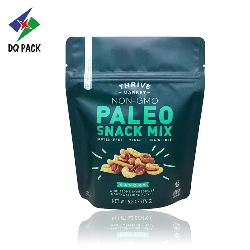 Snack Mix Packaging Bags Green/Blue Color Nuts Food Packing Pouch