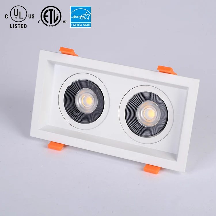 Adjustable 3W 7W 18W Surface Recessed Square 2x2 4x4 Spot Ceiling Light Twin Double Head Led Downlight
