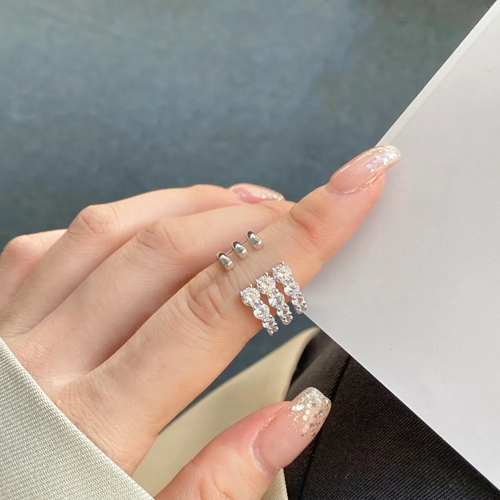 S925 Sterling Silver Niche Ins Fashion Light Luxury Ring for Women Snake-Shaped Wrapped Lab Diamond Rattan Man Silver Ring