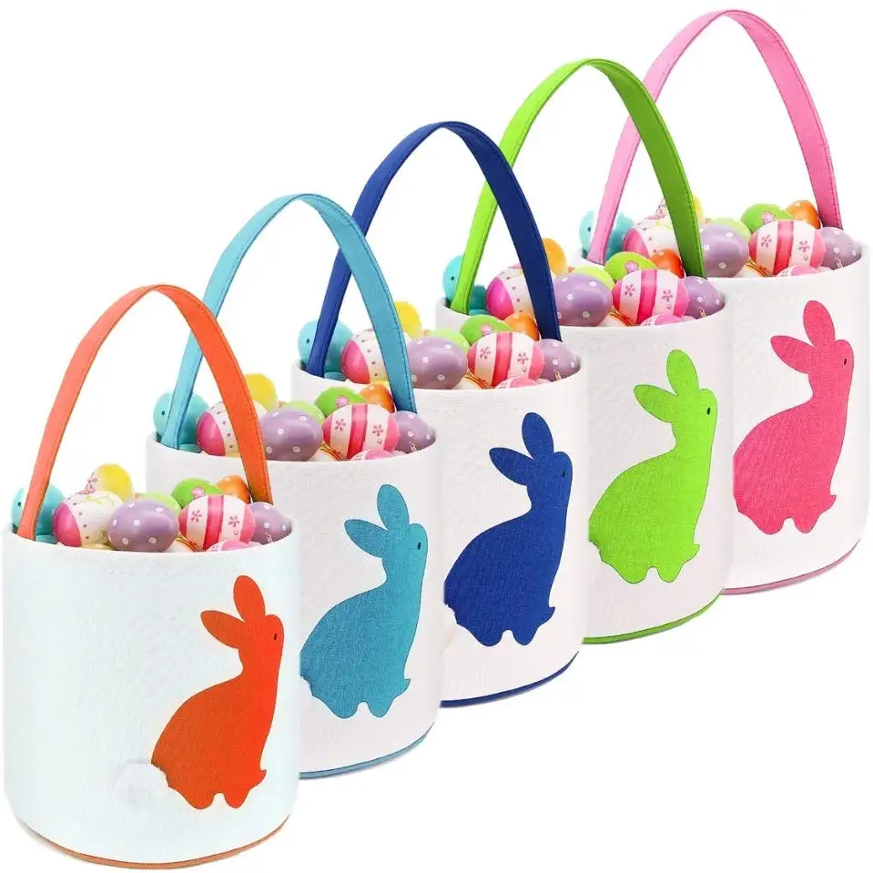 Custom Easter Egg Party Bag Easter Bunny Basket Felt Easter Bucket