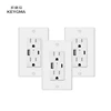 Dual Plug Electric Wall Socket With 2 USB Port Outlet Panel Switch USA