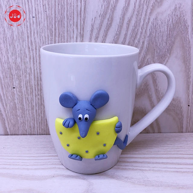 INS Ceramic Coffee Mug Lovely Snowman Mug Polymer Clay Mug