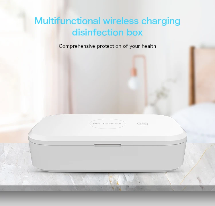 Multi-function UV sterilizer box mobile phone sanitizer with wirelesscharging uvc led sterilizer