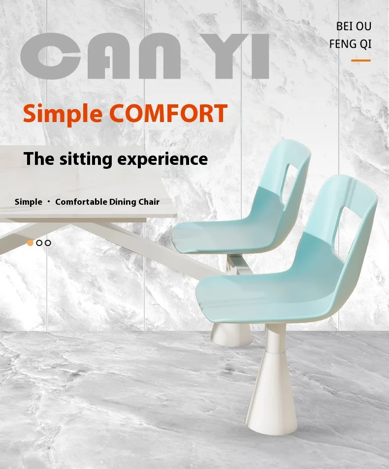 product modern four person dining table chair set wood panel rock slab school canteen restaurant furniture-2