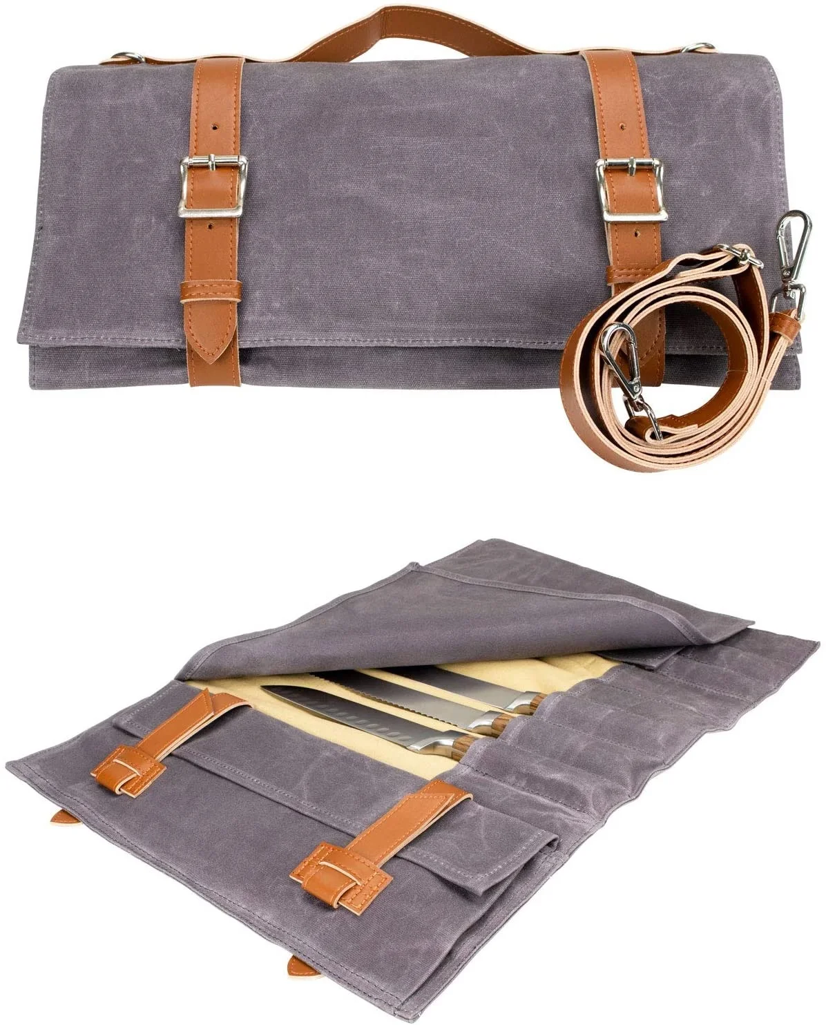 Genuine Leather Knife Roll Chefs Tool Bag Buy Kitchen Tools Storage