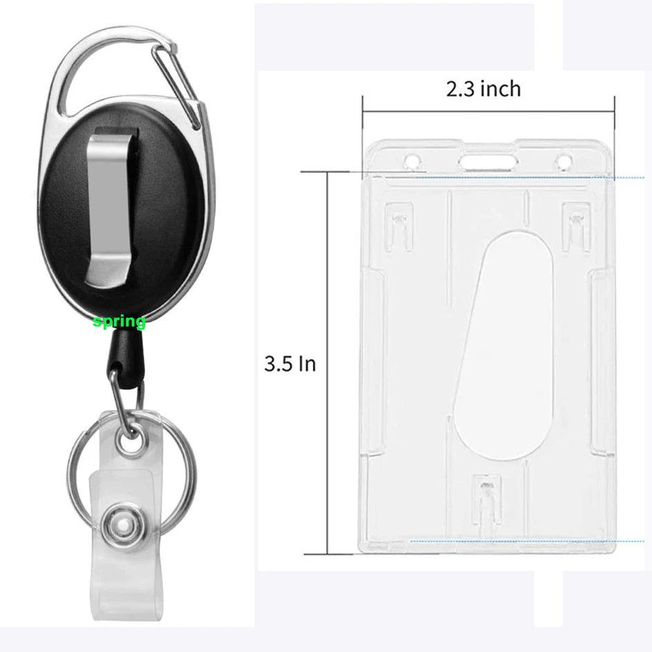 Heavy Duty Badge Clip Vertical Horizontal Thumb Slot Plastic Id Credit 