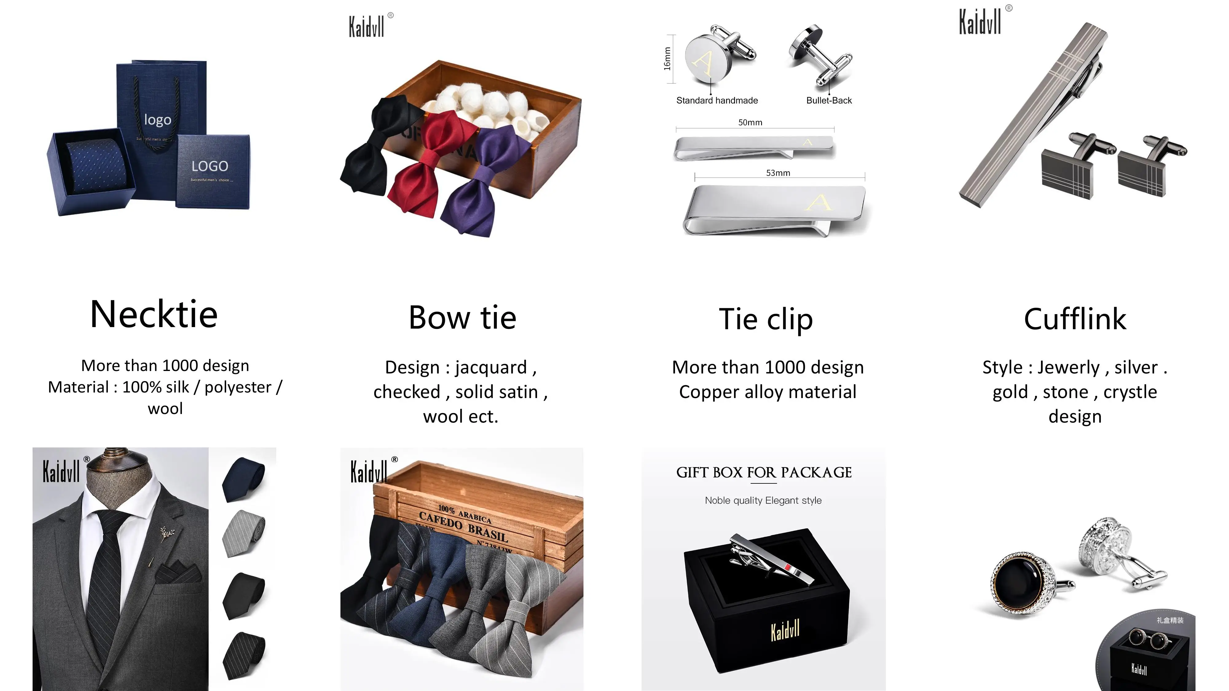 Wholesale Men Accessories Handmade High Quality Wool Bow Tie And Cufflinks For Male Tie Set Gift
