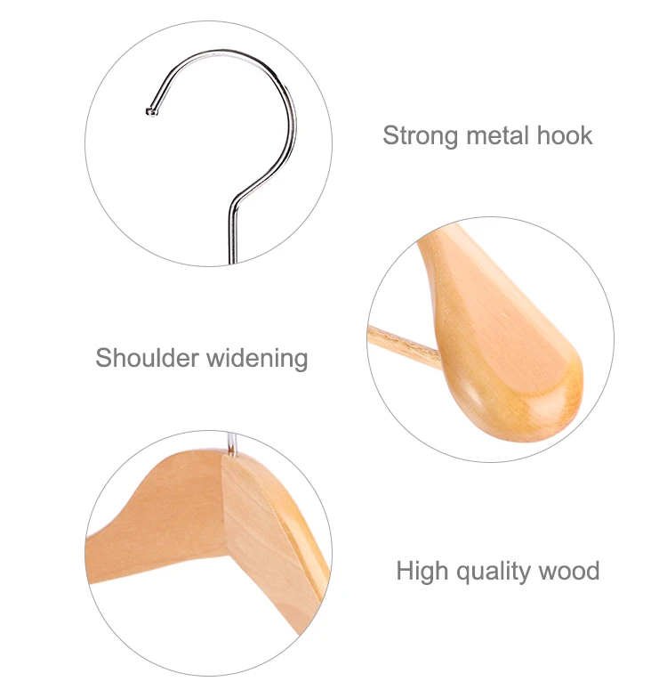 Boutique Wooden Clothes Hanger 1.3cm Wide Shoulder Suit Hangers