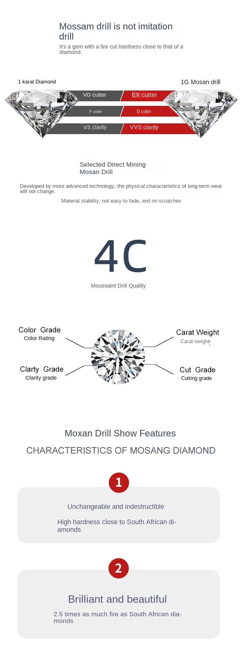 Autumn Winter S925 Silver Stacked Moissanite Necklace Fine Pendant Thick Chain Light Luxury Golden