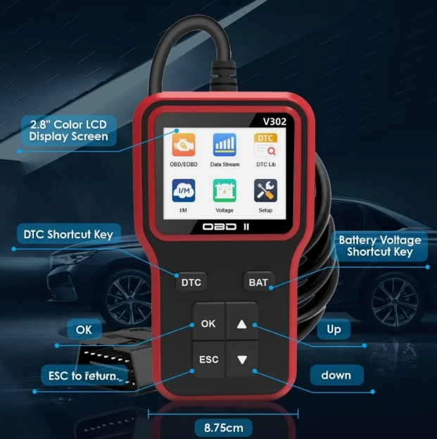 OBD2 Code Reader Engine Fault Detector OBD2 Car Diagnostic Scanner ...