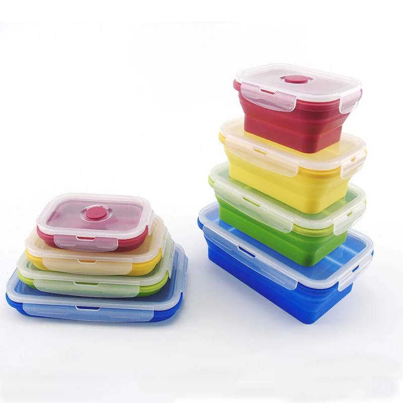 Food Grade Foldable Silicone Baby Bowl Collapsible Silicon Food Storage ...