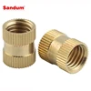 Precision brass M2 insert nut with knurling for plastic parts