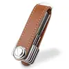 Compact Key Holder Leather Keychain Bosiwee Smart Key Organizer Folding Pocket Key Holder Chain