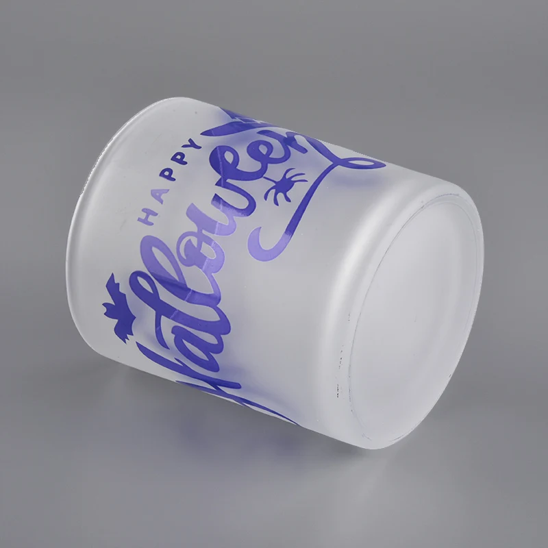 Frosted Glass Candle Jar With Printing