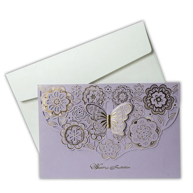 
The latest custom printing wedding invitation card with various colors 