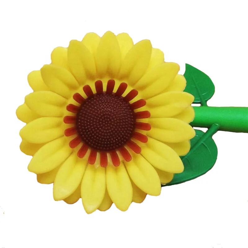 Lovely 3d Sunflower Shape Bendable Pens Custom Gift Flower Plastic Ball