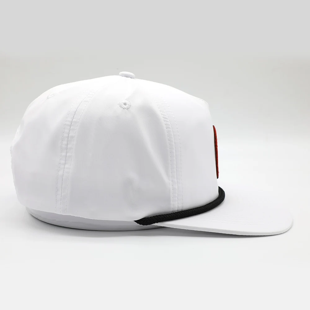 Wholesale Custom Classic 5 Panel Blank Flat Bill Rope On Brim