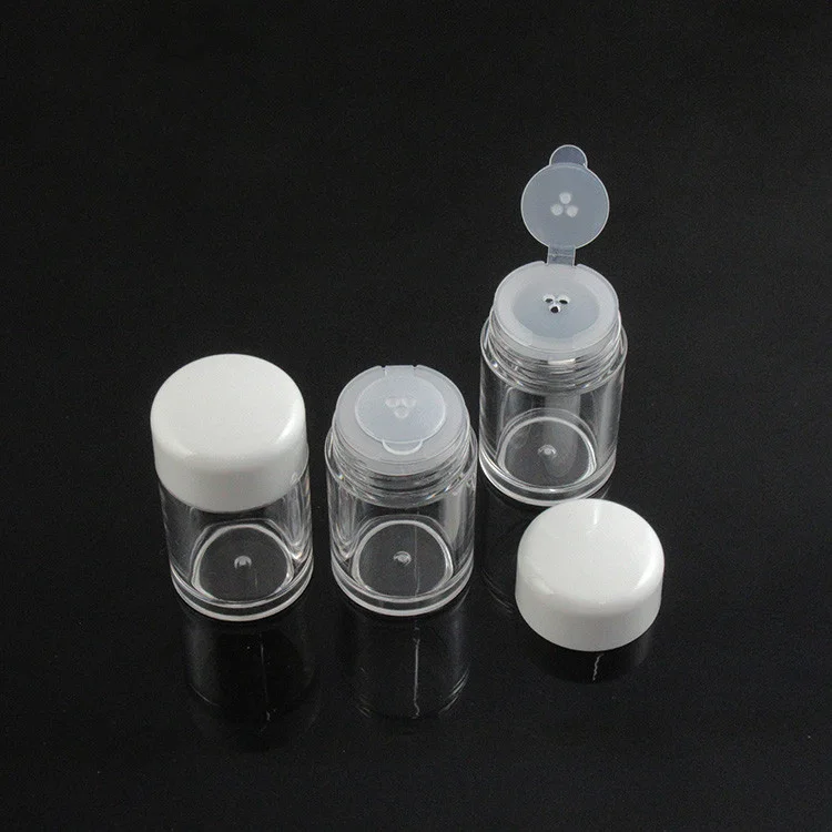 Flip Open White Lid Loose Powder Container Loose Powder Jar Loose