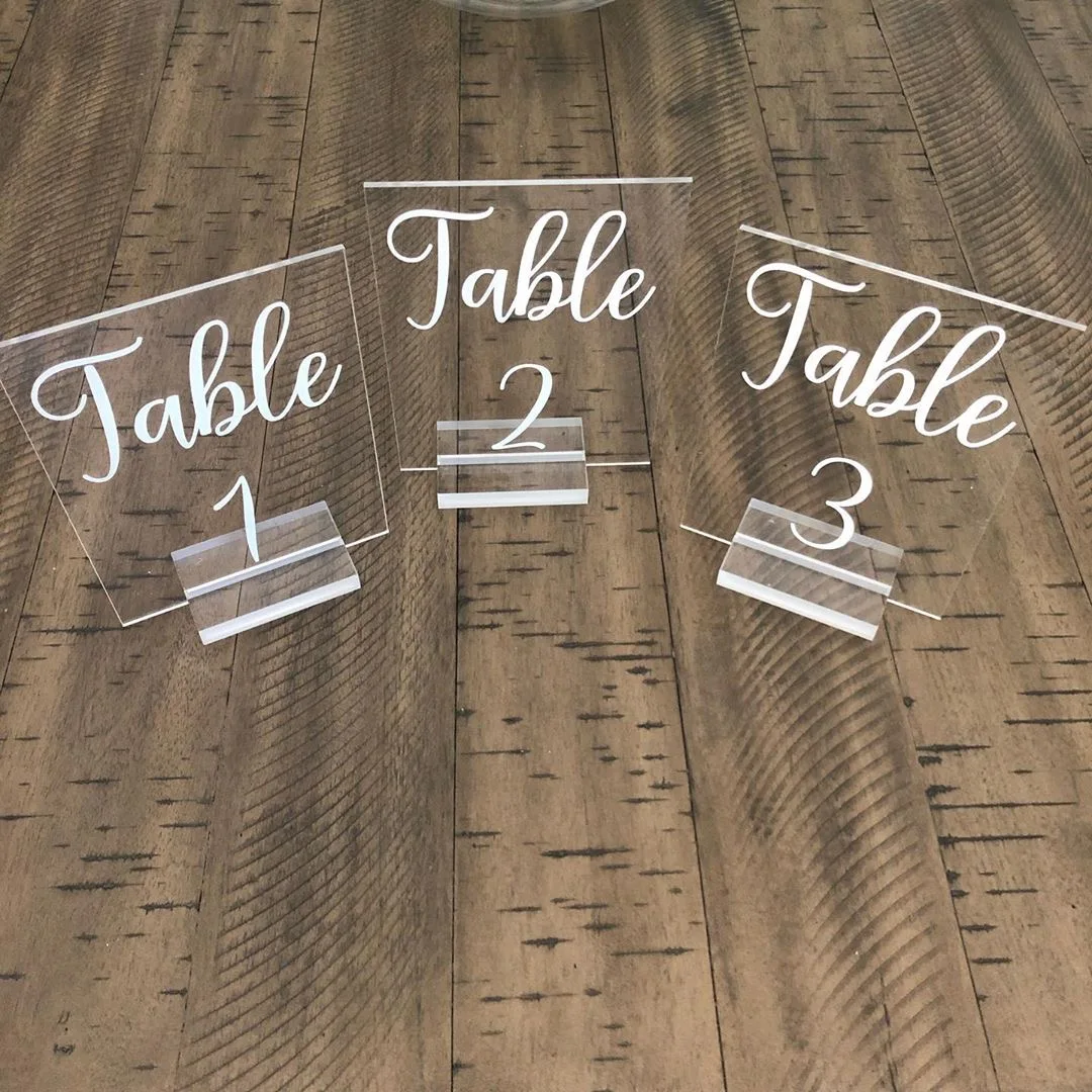A&c Wedding Decoration Table Number Holders Acrylic Laser Cut Place